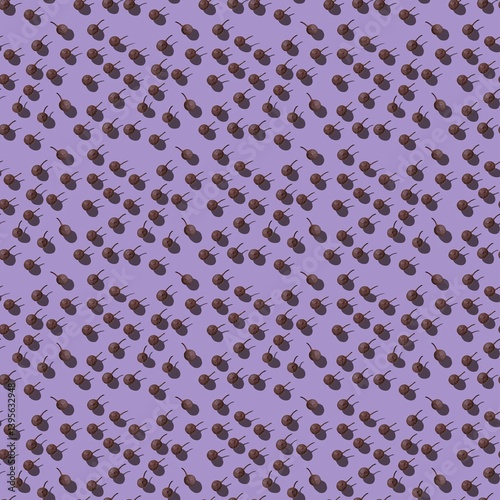 Repeating Allspice Pattern On Purple