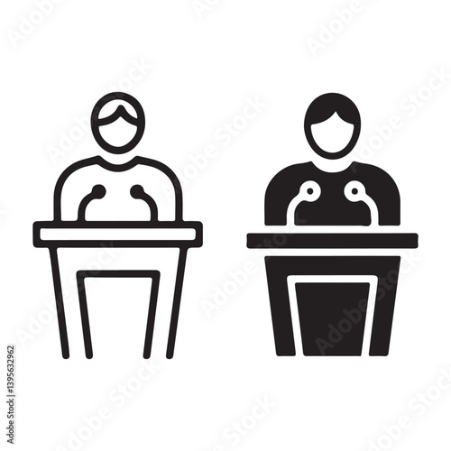 Lectern with microphones illustrations