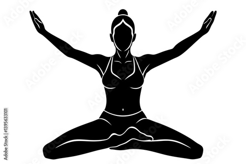 Minimalist line art yoga illustration featuring graceful poses and meditative figures. Perfect for wellness branding, yoga studio logos, meditation guides, health and fitness content, spiritual artwor
