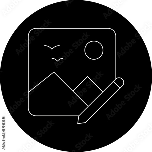 Edit Image single vector illustration icon