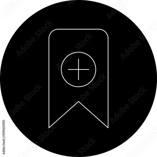 Add Bookmark single vector illustration icon