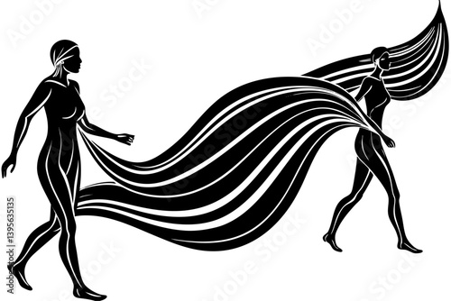 Minimalist line art yoga illustration featuring graceful poses and meditative figures. Perfect for wellness branding, yoga studio logos, meditation guides, health and fitness content, spiritual artwor