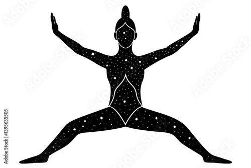Minimalist line art yoga illustration featuring graceful poses and meditative figures. Perfect for wellness branding, yoga studio logos, meditation guides, health and fitness content, spiritual artwor
