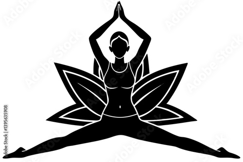 Minimalist line art yoga illustration featuring graceful poses and meditative figures. Perfect for wellness branding, yoga studio logos, meditation guides, health and fitness content, spiritual artwor