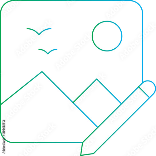 Edit Image single vector illustration icon
