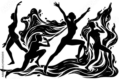 Minimalist line art yoga illustration featuring graceful poses and meditative figures. Perfect for wellness branding, yoga studio logos, meditation guides, health and fitness content, spiritual artwor