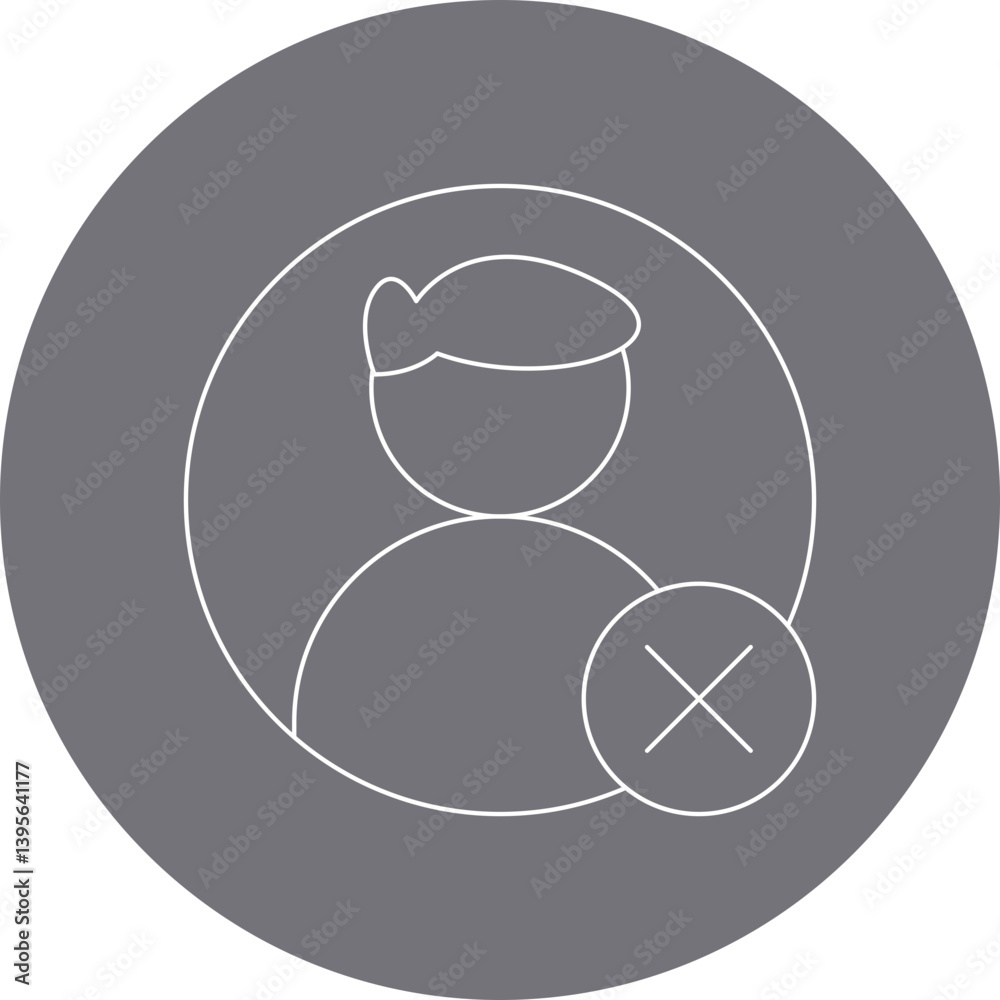 Obraz premium Delete Male Profile single vector illustration icon