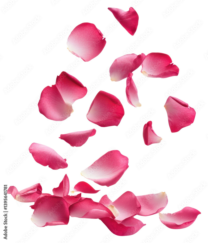 Fototapeta premium PNG Flying rose petals flowers arrangement valentine's.