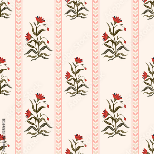 Hand drawn colourful geometric flowers, seamless patterns with floral for fabric, textiles, clothing, wrapping paper, backdrop, banner, illustration, abstract backgrounds.

