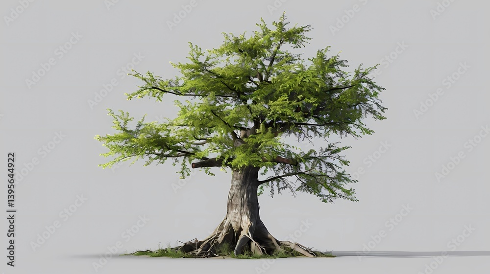 A cypress tree, no background, Generative AI illustrations.