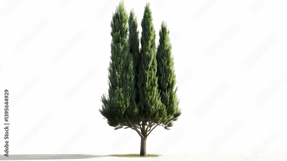 A cypress tree, no background, Generative AI illustrations.