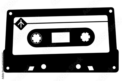 cassette tape silhouette vector