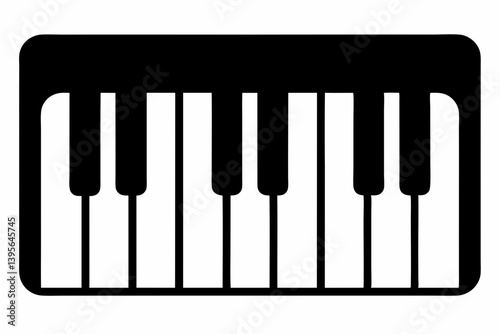 piano keys silhouette vector