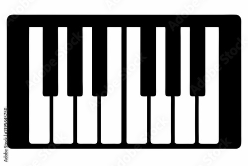 keyboard piano silhouette vector