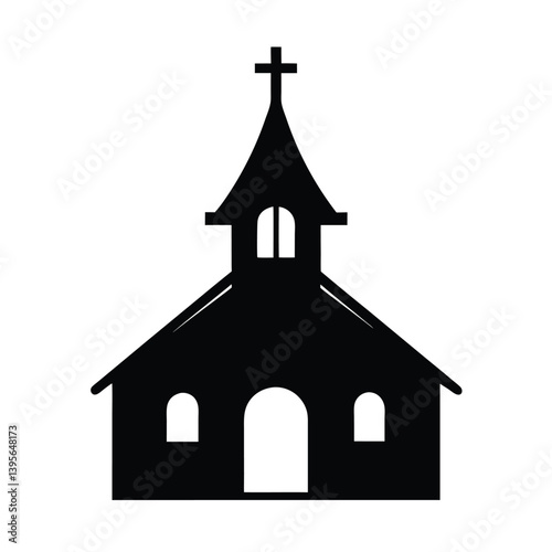 Church silhouette vector art