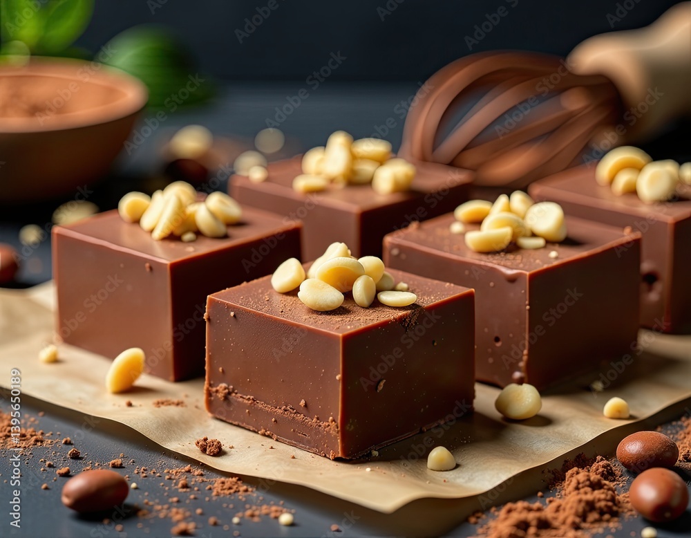 Delicious Chocolate Truffles with Macadamia Nuts - Gourmet Dessert