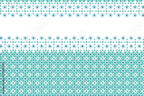 Islamic greeting card Banner background with ornamental colorful detail of floral mosaic Islamic design