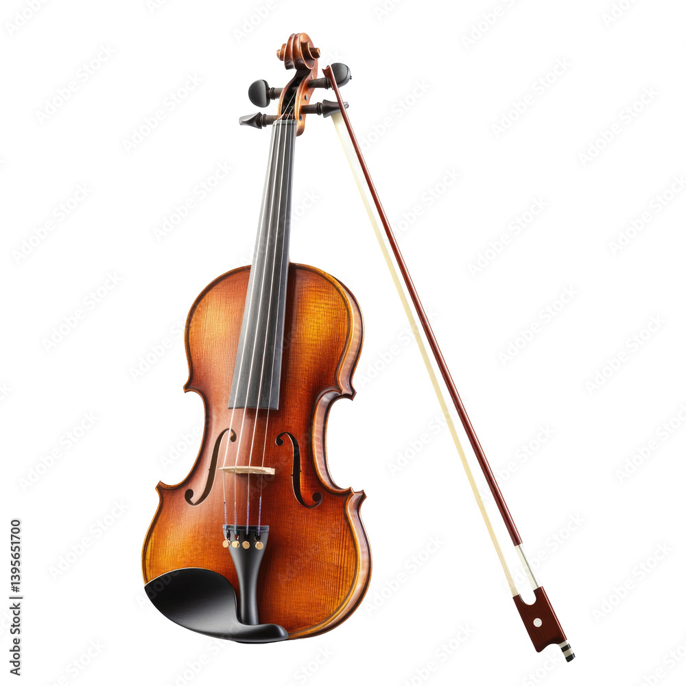 Fototapeta premium Classical Violin Bow on transparent background