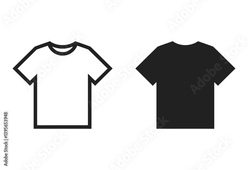 T-Shirt Icons Black and White vector illustration