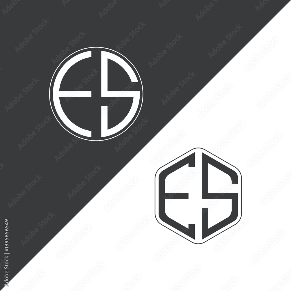 Obraz premium initial monogram logo With Circle and Polygon shape creative logo design.