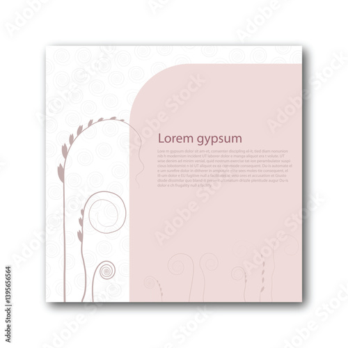 Neutral abstract background with floral texture Vector design templates for card poster
