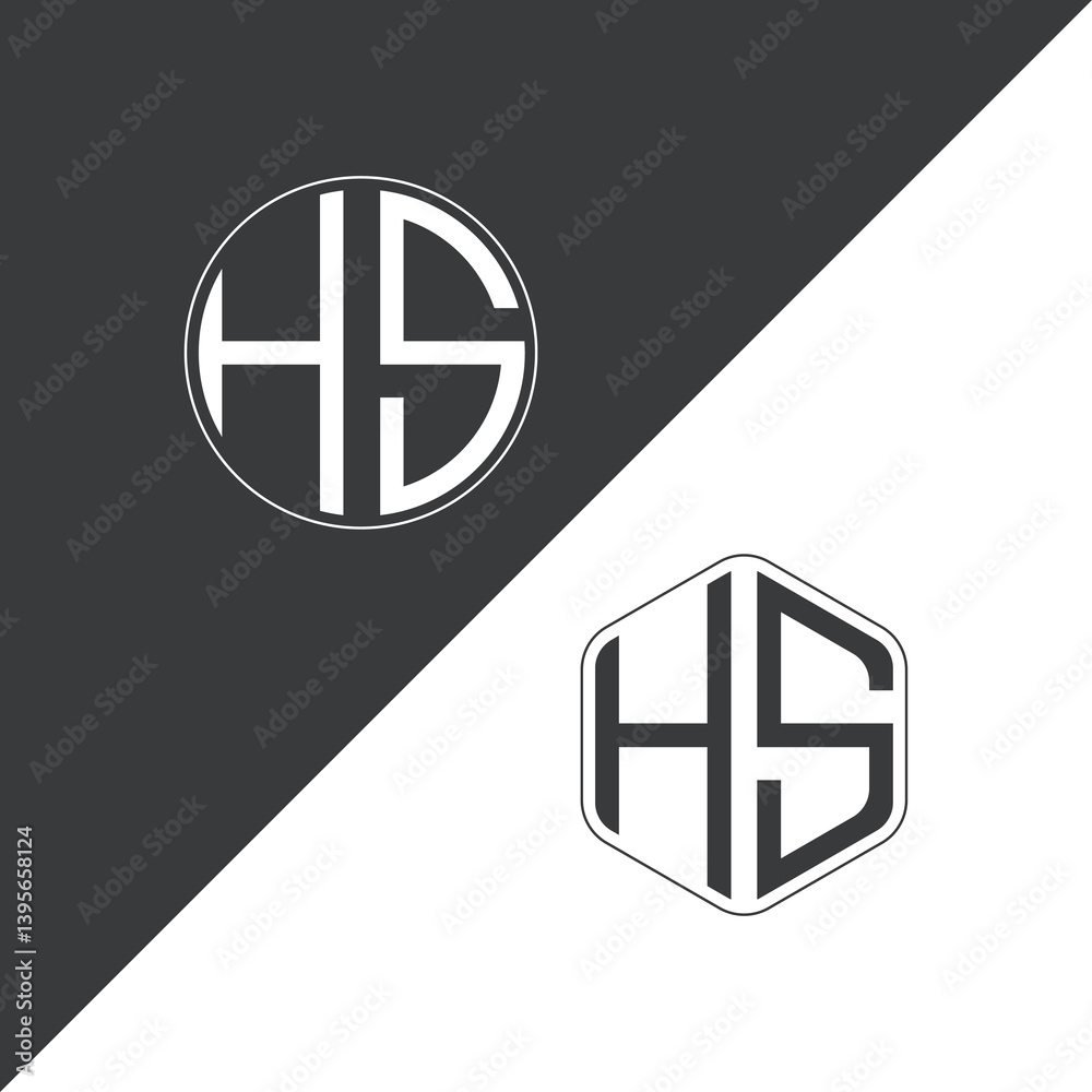 Fototapeta premium initial monogram logo With Circle and Polygon shape creative logo design. 