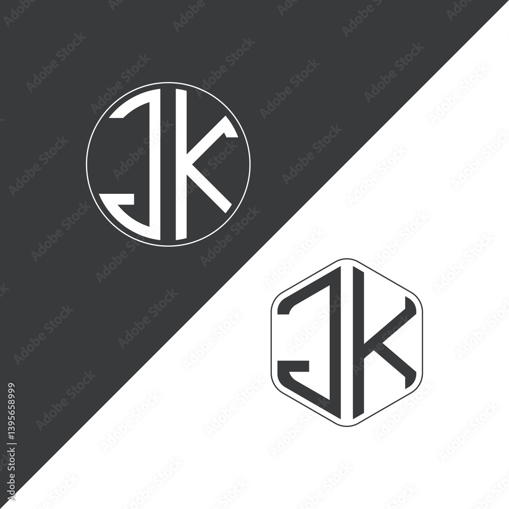 initial monogram logo With Circle and Polygon shape creative logo design.
