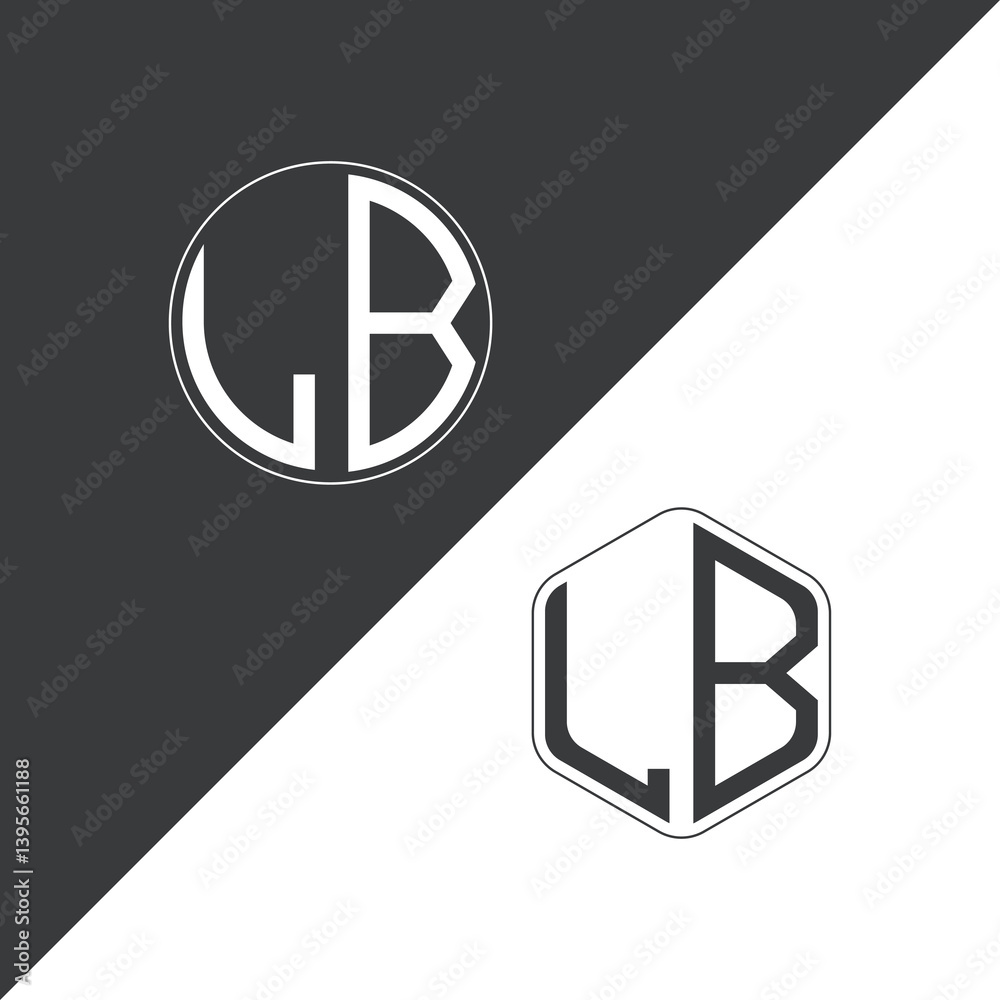 Obraz premium initial monogram logo With Circle and Polygon shape creative logo design.