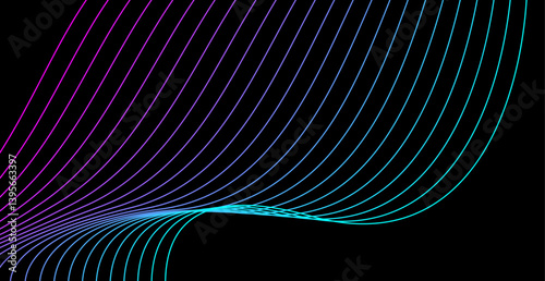 sfondo, linee sottili, curva, linee curve, onda, sfondo nero