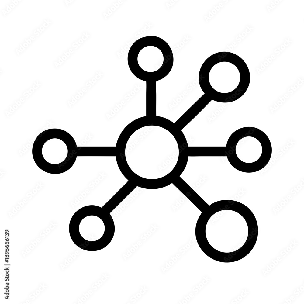 Central Node with Connected Circles Icon Design Central Node with Connected Circles Icon Design