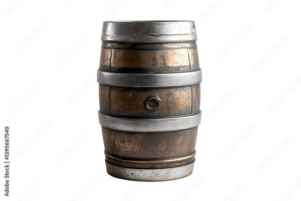 Fototapeta premium Classic Metal Beer Keg Isolated on White