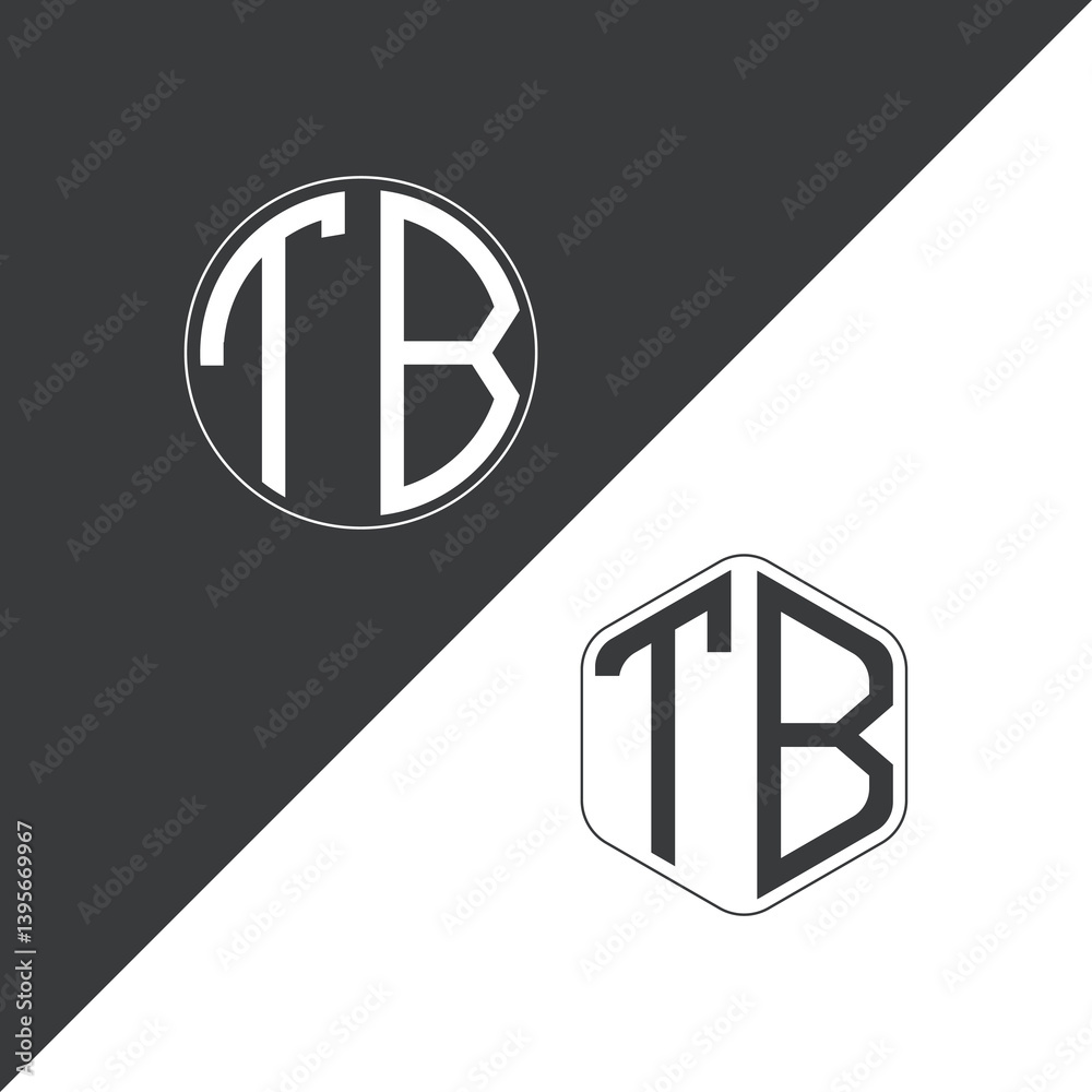 initial monogram logo With Circle and Polygon shape creative logo design.
