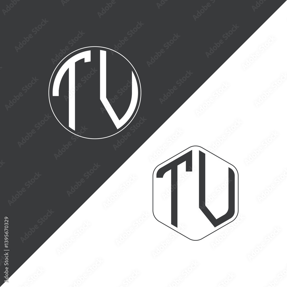 initial monogram logo With Circle and Polygon shape creative logo design.
