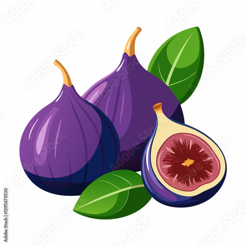 Fig isolated vector white background