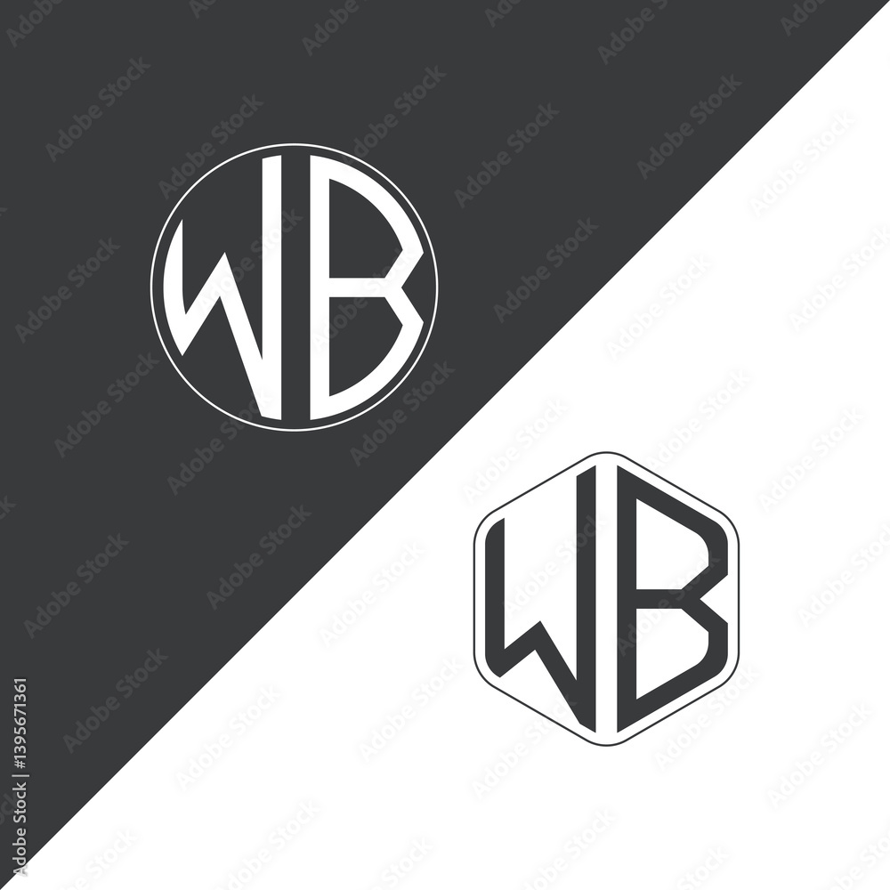 initial monogram logo With Circle and Polygon shape creative logo design.

