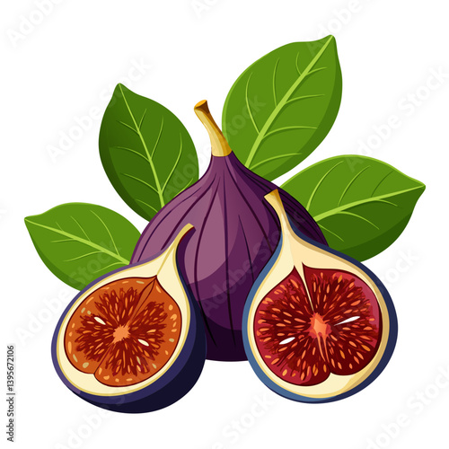 Fig isolated vector white background
