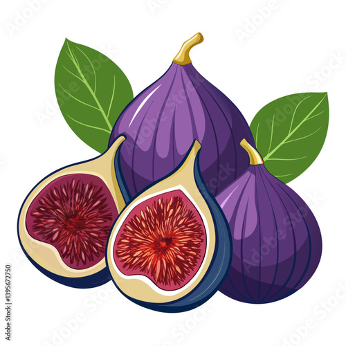 Fig isolated vector white background