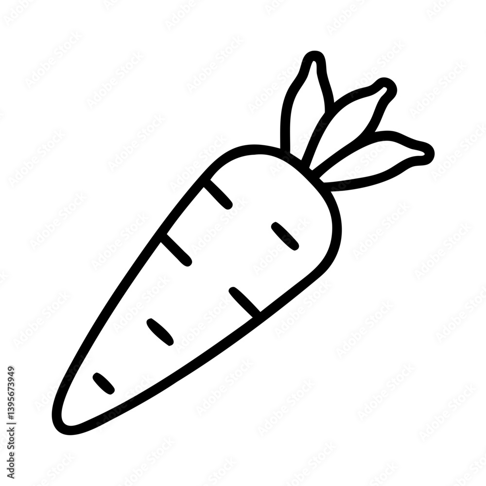 Carrot vector icon illustration, outline drawing of fresh carrot vegetable icon Carrot vector icon illustration, outline drawing of fresh carrot vegetable icon
