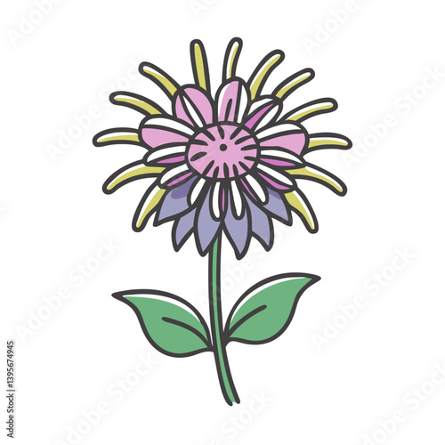 bee balm flower icon, bee balm flower vector illustration-simple illustration of bee balm flower, perfect for bee balm flower logos and icons