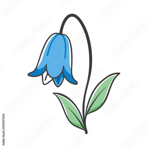 bluebell flower icon, bluebell flower vector illustration-simple illustration of bluebell flower, perfect for bluebell flower logos and icons