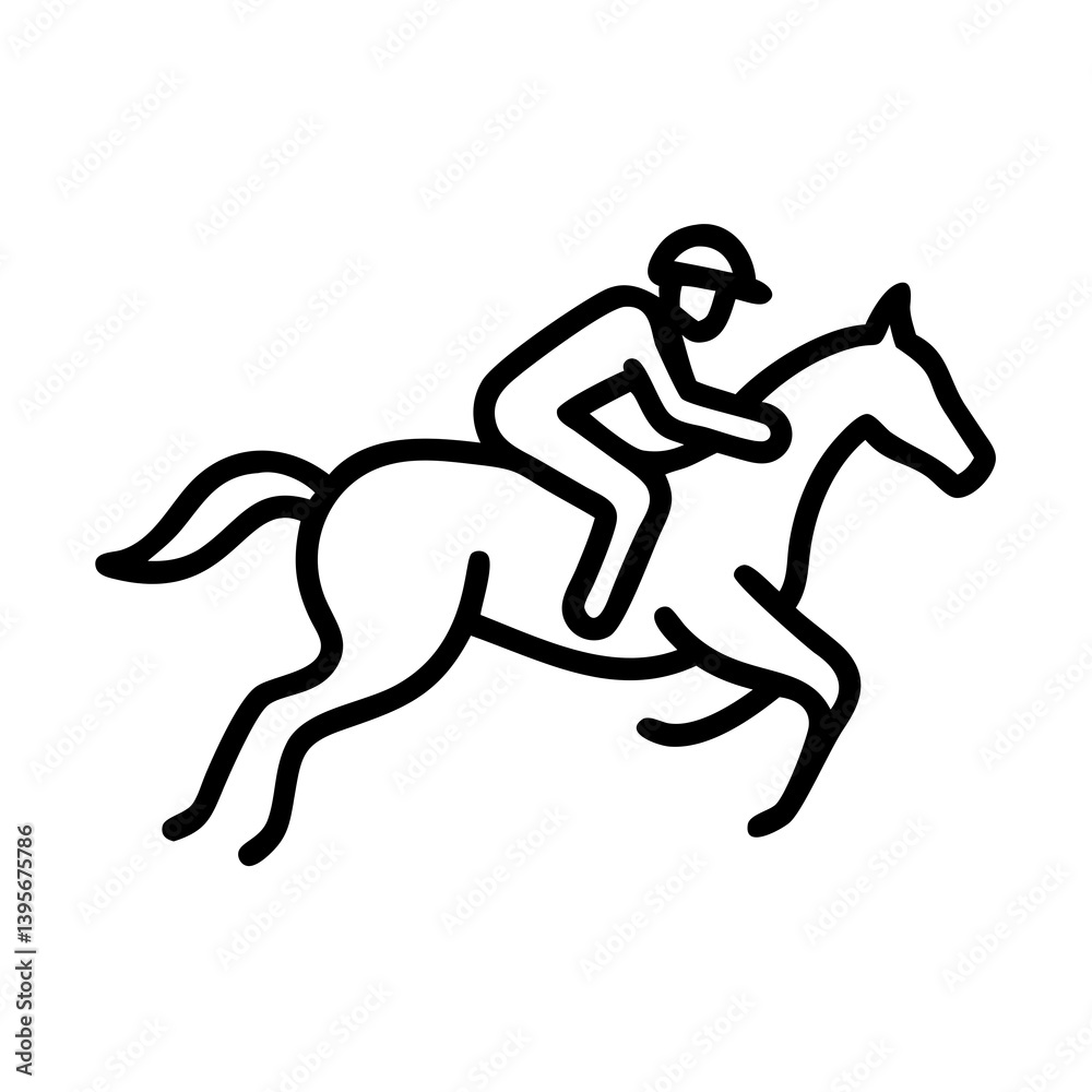 Horse Silhouette with Jockey Racing: Dynamic Sports Vector Design Horse Silhouette with Jockey Racing: Dynamic Sports Vector Design
