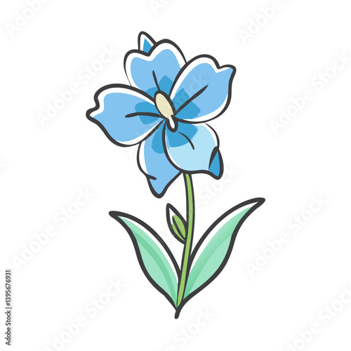 delphinium flower icon, delphinium flower vector illustration-simple illustration of delphinium flower, perfect for delphinium flower logos and icons