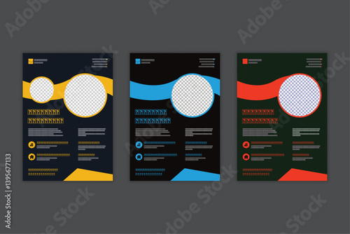 Creative Corporate Business Flyer template design with Three Colour set professional