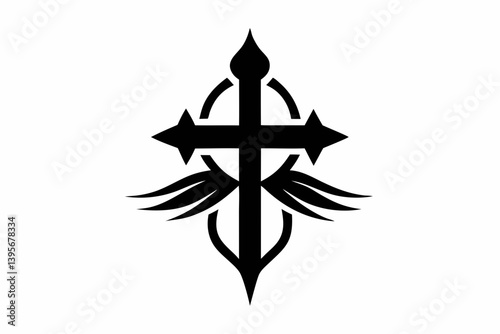 Christian silhouette black vector