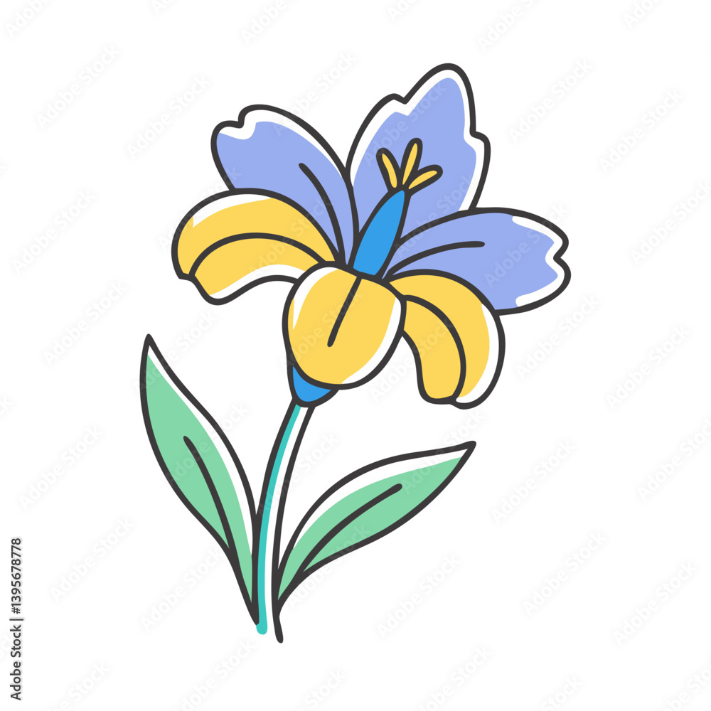 Naklejka premium iris flower icon, iris flower vector illustration-simple illustration of iris flower, perfect for iris flower logos and icons