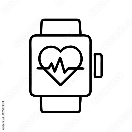 Smartwatch heart rate monitor fitness tracker wearable technology health device icon