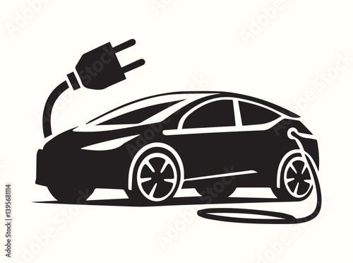 Side View Electric Car Silhouette