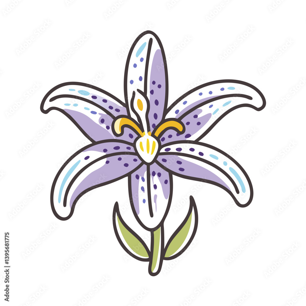 Naklejka premium toad lily flower icon, toad lily flower vector illustration-simple illustration of toad lily flower, perfect for toad lily flower logos and icons