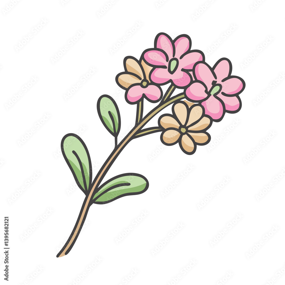 Obraz premium verbena flower icon, verbena flower vector illustration-simple illustration of verbena flower, perfect for verbena flower logos and icons