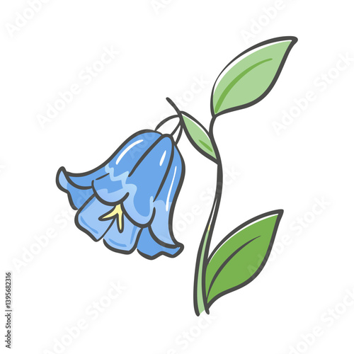 virginia bluebells flower icon, virginia bluebells flower vector illustration-simple illustration of virginia bluebells flower, perfect for virginia bluebells flower logos and icons